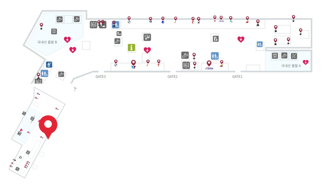 Complete Level 3 map of Jeju International Airport with the Shuttle 1 boarding point marked near Gate 5
